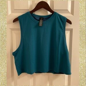Sweaty Betty Breathe East Crop Muscle Tank - NWT - Size XL - Cabin Blue